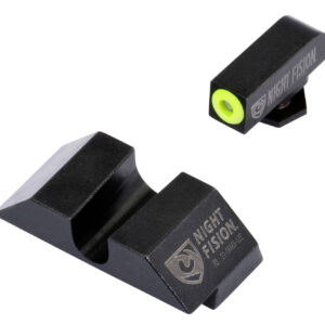 Night Fision GLK001014YGZ Tritium Night Sights For Glock  Green Tritium Yellow Outline Front Sight- Black/Blank Rear Sight Glock 17/17L/19/22