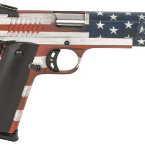 Citadel CIT45FSPUSA M1911 Government 45 ACP 8+1, 5" Stainless Steel Barrel, American Flag Cerakote Serrated Steel Slide, Steel Frame w/Beavertail, Ambidextrous