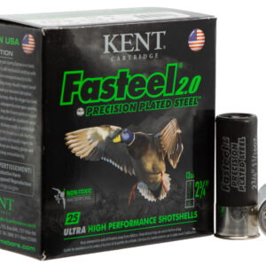 ** Kent Cartridge Fasteel 2.0 12 Gauge Shotgun Shells", 1 1/16 oz, 2 Shot, 25 Rounds per Box ** 656308111469