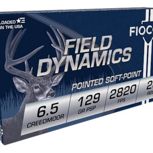 Fiocchi Field Dynamics 6.5 Creedmoor 129gr Soft Point Ammo 762344712123