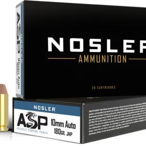 ** Nosler Assured Stopping Power (ASP) 10mm Auto 180gr Jacketed Hollow Point Handgun Ammunition - 50 Rounds per Box

** 054041514125