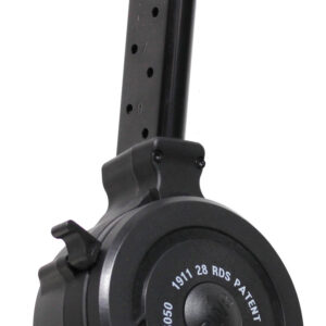 Iver Johnson Arms IJ1911DRUM45 1911  28rd 45 ACP Drum Black Metal w/Polymer Floor Plate