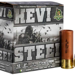** HEVI-Shot HEVI-Steel 12 Gauge 3" 1 1/4 oz #1 Shot Rounds per Box (10 Boxes per Case) ** 816383600016