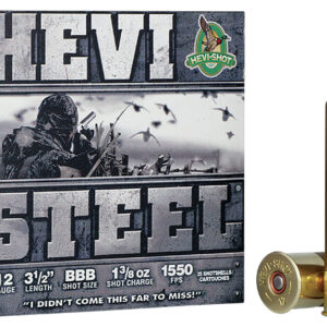 HEVI-Shot HS65888 HEVI-Steel 12Gauge 3.50" 1 3/8oz BBBShot 25 Per Box/10 Case 816383658888
