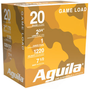 Aguila 1CHB2007 Birdshot High Velocity 20Gauge 2.75" 1oz 7.5Shot 25 Per Box/10 Case 640420002651
