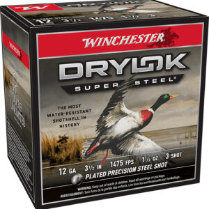 ** Winchester DryLok Super Steel High Velocity 12 Gauge Shotgun Shells", 1.5 oz, 3 Shot, 25 Rounds ** 020892017368