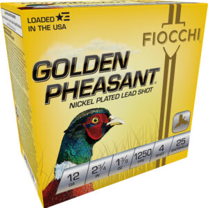Fiocchi Golden Pheasant 12Ga Shotgun Shells #4 Shot, 25 Rounds 762344701844