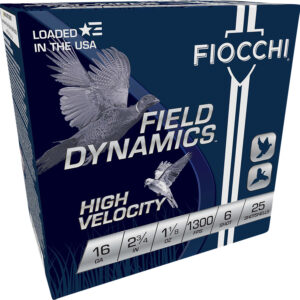 ** Fiocchi Field Dynamics High Velocity 16 Gauge Shotshells" | 1 1/8 oz | 6 Shot | 25 Rounds ** 762344700809
