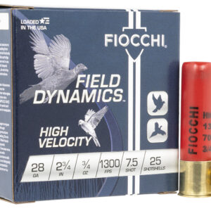 ** Fiocchi Field Dynamics High Velocity 28 Gauge Shotshells" 3/4 oz 7.5 Shot Rounds ** 762344703558