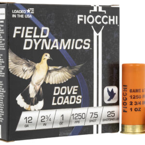 ** Fiocchi Field Dynamics 12 Gauge Shotshells for Dove & Quail", 1oz, 7.5 Shot (25 Rounds/Box, 10 Boxes/Case) ** 762344700090
