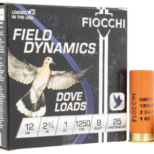 Fiocchi Field Dynamics 12 Gauge Dove & Quail Shotshells - 25 Rounds 762344700106