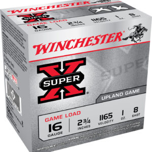 Winchester Ammo XU168 Super X Game Load 16Gauge 2.75" 1oz 8Shot 25 Per Box/10 Case 020892013315