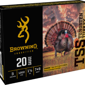 Browning Ammo B193922030 TSS Tungsten Turkey 20Gauge 3" 1 1/2oz Tungsten 7/9Shot 5 Per Box/10 Case 020892024762
