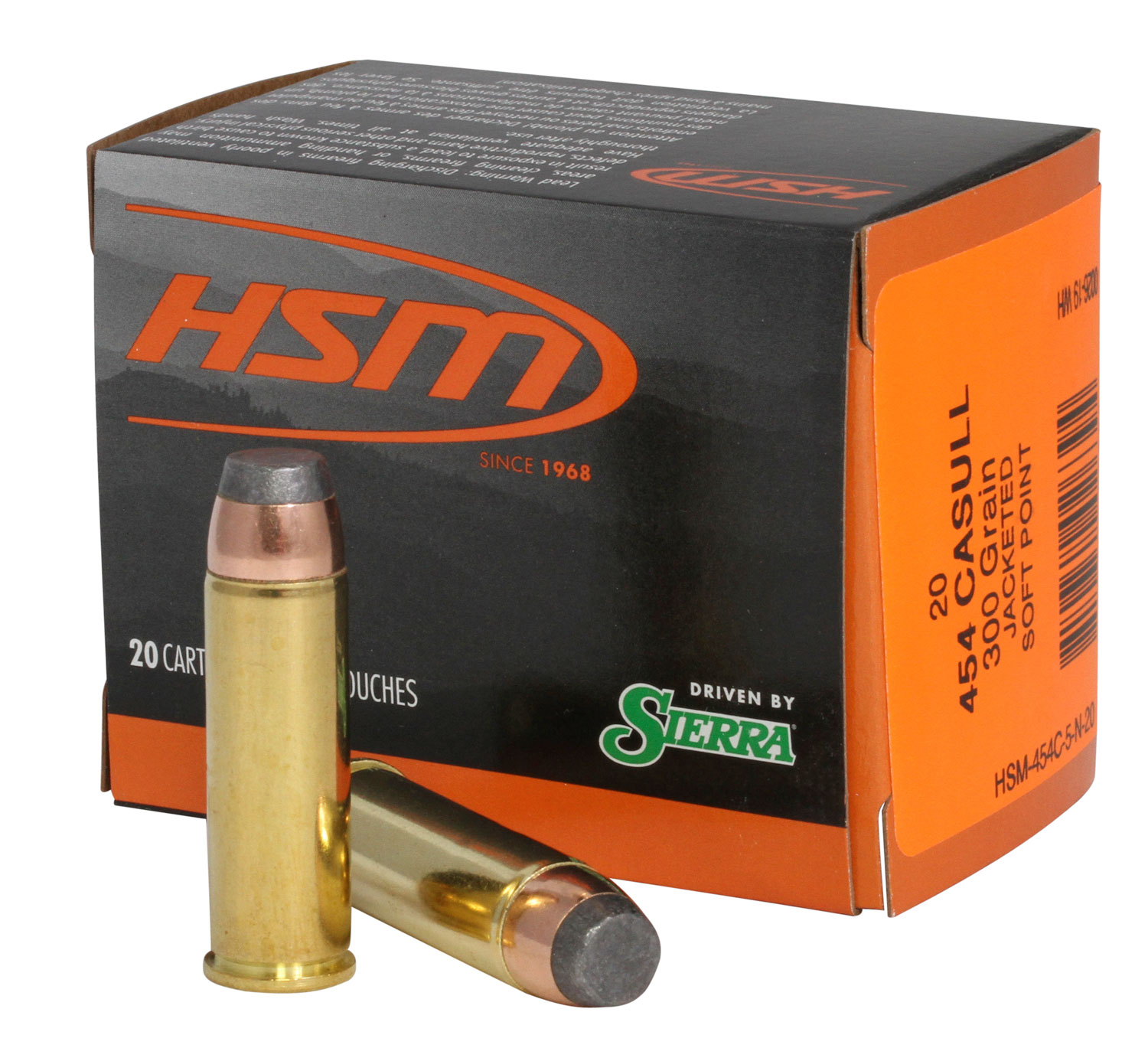 HSM PRO PISTOL 454 CASULL 300GR JACKETED SOFT POINT 20 ROUNDS PER BOX