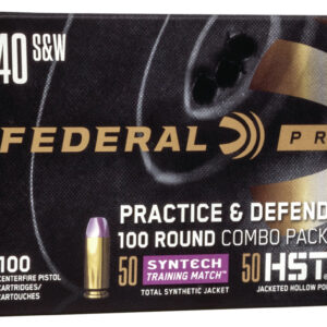 Federal Premium .40 S&W 180gr HST JHP & Syntech Ammo - 100 Rounds 604544653625