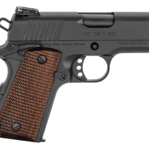 EAA GIRSAN 390038 MC1911 SC  Compact 9mm Luger 9+1, 3.40" Black Steel Barrel, Blued Optic Ready/Serrated Slide, Black Aluminum Frame w/Beavertail, Laminate Grips Ambidextrous