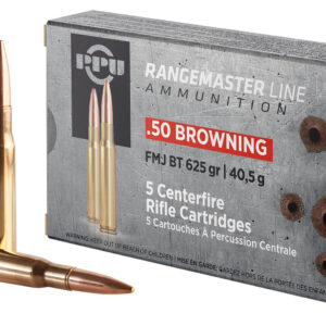 PPU Rangemaster 50 BMG 625gr Full Metal Jacket - 5 Rounds per Box, 20 Boxes per Case 8605003819974