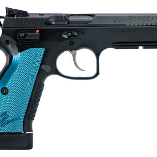 CZ-USA 91251 Shadow 2 Optics-Ready 9mm Luger 4.89" 19+1 Overall Black Finish with Inside Railed Steel with Optic Cut Slide, Blue Aluminum Grip, Non-Tilted Barrel & Picatinny Rail