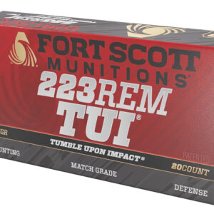 Fort Scott Munitions Tumble Upon Impact (TUI) .223 Rem 55gr Solid Copper Spun - 20 Rounds per Box 753677048287