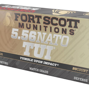 Fort Scott Munitions Tumble Upon Impact 5.56x45mm NATO 62gr Solid Brass - 20 Rounds per Box 758381721167