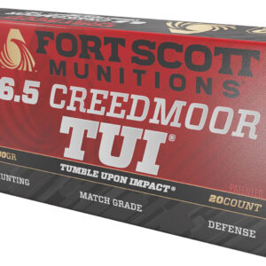 Fort Scott Munitions 6.5 Creedmoor Tumble Upon Impact (TUI) 130gr Solid Copper Spun Rifle Ammunition - 20 Rounds per Box 758381721815