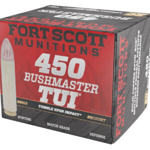 Fort Scott Munitions 450 Bushmaster 250gr TUI Rifle Ammo box with 20 rounds