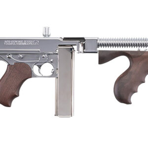 Thompson TI50DCR 1927A-1 Deluxe Carbine 45 ACP Caliber with 18" Barrel, 20+1 Capacity (Stick), 50+1 Capacity (Drum), Hard-Chrome Plated Metal Finish, American Walnut Stock Wood Grip Right Hand