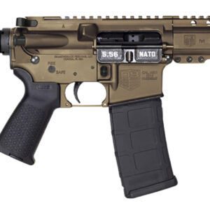 Diamondback DB15 AR Pistol 5.56 NATO, 7" Barrel, 30+1 Capacity, Midnight Bronze - Buffer Tube Stock UPC 810035754683