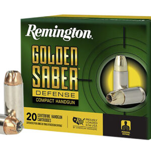 Remington Ammunition R21370 Golden Saber Defense 10mmAuto 180gr Brass Jacketed Hollow Point 20 Per Box/25 Case 047700660608