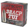 Fort Scott Munitions 32ACP71SCV Tumble Upon Impact (TUI)  32ACP 71gr Solid Copper Spun 20 Per Box/25 Case 758381722225