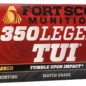 Fort Scott Munitions Tumble Upon Impact (TUI) 350 Legend Rifle Ammo - 125gr Solid Copper - 20 Rounds per Box 758381722195
