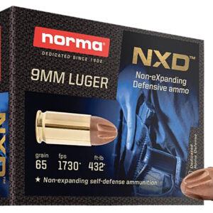 ** Norma Self Defense 9mm Luger NXD 65gr - 20 Rounds per Box, 10 Boxes per Case

** 810036150170