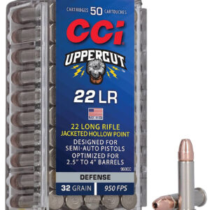 Per Round – ** CCI Uppercut Defense .22LR - 32gr Jacketed Hollow Point Ammo (50 Rounds per Box, 100 Boxes per Case)

** 604544688849