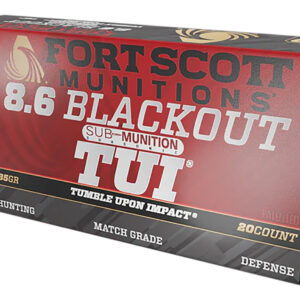 Fort Scott Munitions 8.6 Blackout 285gr Tumble Upon Impact Ammo 758381722393