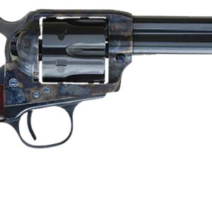 Cimarron Arizona Ranger .45 Colt Revolver - 6-Shot, 5.5" Engraved Blue Steel Barrel, Blued Cylinder, Case-Hardened Frame, Checkered Walnut Grip, Exposed Hammer 844234240470