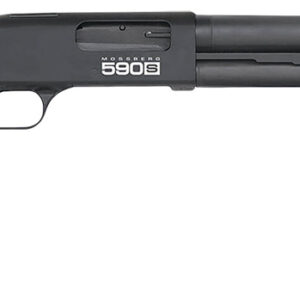 Mossberg 51607 590S  Compact 12 Gauge Pump 3" 5+1 18.50" Matte Blued Steel Barrel, Black Drilled & Tapped Receiver, Adjustable LOP Black Synthetic Stock