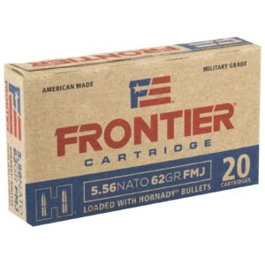 Hornady Frontier 5.56 NATO 62 Grain FMJ - 20 Round Box (500 Round Case) 090255711516