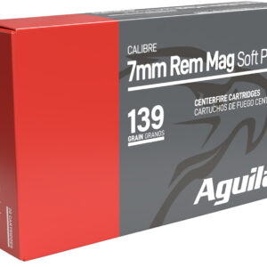 Aguila 7mm Rem Mag 139gr InterLock Boat Tail Soft Point ammunition box