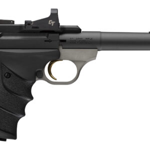 Browning 051591490 Buck Mark Practical w/Optic 22 LR 10+1 5.50" Matte Blued Tapered Bull Barrel, Matte Gray Serrated Slide, Matte Gray Aluminum Frame, Crimson Trace Red Dot