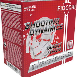 Fiocchi 12 Gauge Target Shotgun Shells – 2.75", 1 1/8 oz, 7.5 Shot 762344705583
