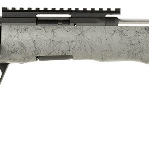 Savage Arms 70218 B Series TimberLite 22 LR 10+1 18" Black Threaded Carbon Fiber/SS Barrel, Black Picatinny Rail Steel Receiver, Gray w/Black Webbing Synthetic Fixed Thumbhole Stock