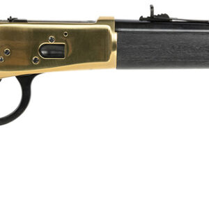 Heritage Mfg H9235718G 92  357 Mag 8rd 18" Black Steel Barrel, Gold Stainless Steel Receiver, Fixed Black Wood Stock