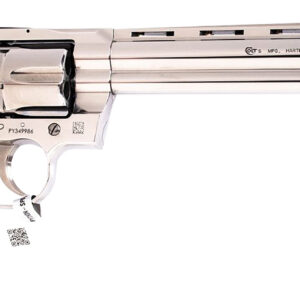 Colt Python .357 Magnum 6-Round 8" Stainless Vent Rib Barrel, Stainless Steel Frame & Cylinder, Walnut Grip with Medallion 098289003409