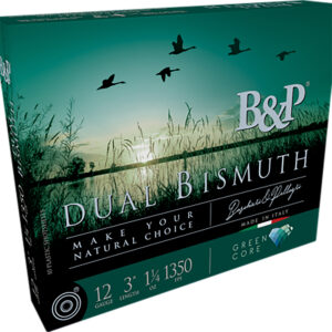 B&p Ammunition 12B4DB43 Dual Bismuth 12Gauge 3" 1 1/4oz Bismuth 3/4Shot 10 Per Box/10 Case 878122008507