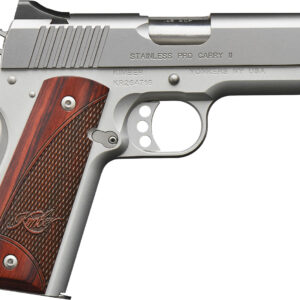 Kimber Mfg.,inc 3200323 Stainless Pro Carry II 9mm 9+1 4" Stainless Steel Slide Satin Silver Rosewood w/ Kimber logo Grip