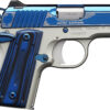 Kimber Mfg.,inc 3300090 Micro Sapphire NS 380 ACP 7+1 2.75" Polished Bright Blue PVD Coating Cut Scroll Engraving and Border Stainless Steel Thin blue/black ball-milled G-10 Grip