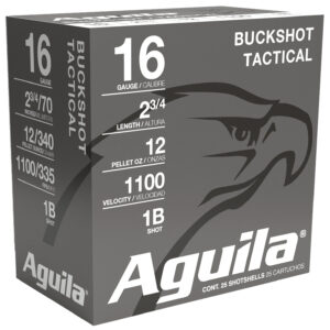 ** Aguila High Velocity 16 Gauge Buckshot" 1 1/8oz 1 Buck (25 Rounds/Box, 10 Boxes/Case) ** 640420002408