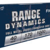 ** Fiocchi Range Dynamics .40 S&W 170gr FMJ Truncated Cone Ammo - 50 Rounds per Box, 20 Boxes per Case

** 762344001074
