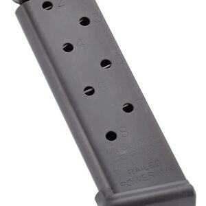 CMC Products MRPM45FS8B Power Mag Railed 8rd 45 ACP Fits 1911 Government Black Stainless Steel