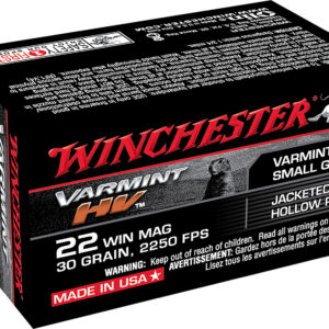Winchester Ammo S22M2 Varmint HV  22WMR 30gr Jacketed Hollow Point 50 Per Box/40 Case 020892102040